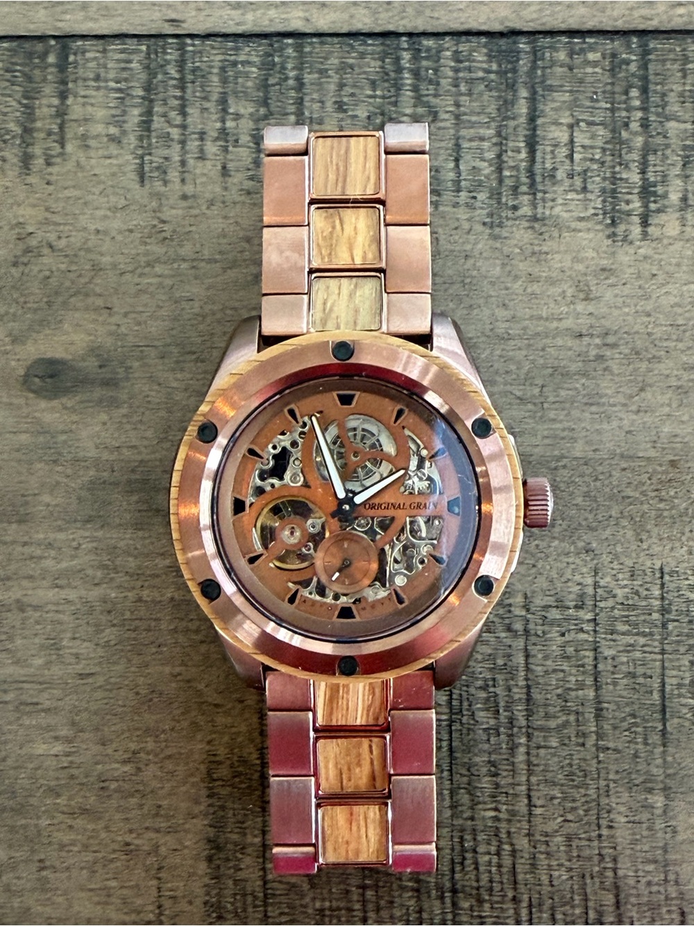 Original Grain Whiskey Espresso Rugged Automatic 44mm Brand New Never Worn